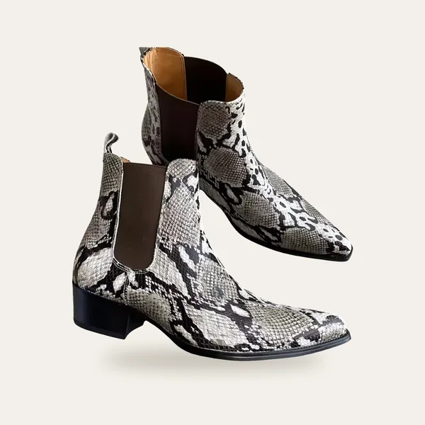 Chelsea pointues motif python
